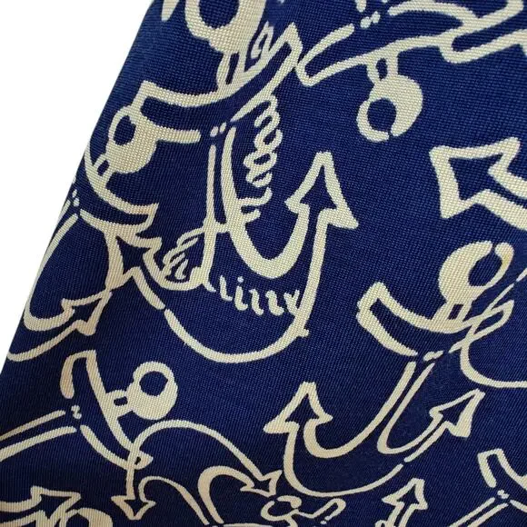 Lilly Pulitzer Raquel Dress Size Medium Blue Anchors Away Print Nautical Coastal - Picture 8 of 11